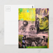 The Lady and the Doctors Mixed Media Collage ポストカード (正面/裏面)