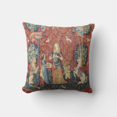 The Lady and the Unicorn (Smell) Throw Pillow クッション (正面)