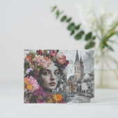 The Lady Collage With Flowers and Buildings ポストカード (スタンド正面)