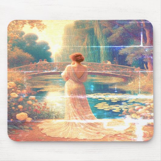 The Lady Standing Beside the Lake on a Mousepad マウスパッド (正面)