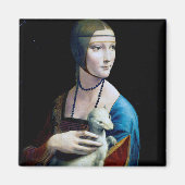 The Lady with an Ermine, Leonardo da Vinci マグネット (正面)