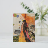 The Lady With Red Hair Collage ポストカード (スタンド正面)