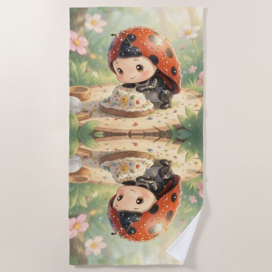 The Ladybug and the Hidden Nectar Kingdom ビーチタオル (正面)