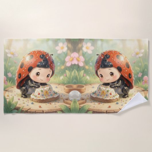The Ladybug and the Hidden Nectar Kingdom ビーチタオル (正面)