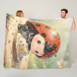 The Ladybug and the Hidden Nectar Kingdom フリースブランケット