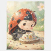 The Ladybug and the Hidden Nectar Kingdom フリースブランケット (正面)