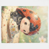 The Ladybug and the Hidden Nectar Kingdom フリースブランケット (正面(横))