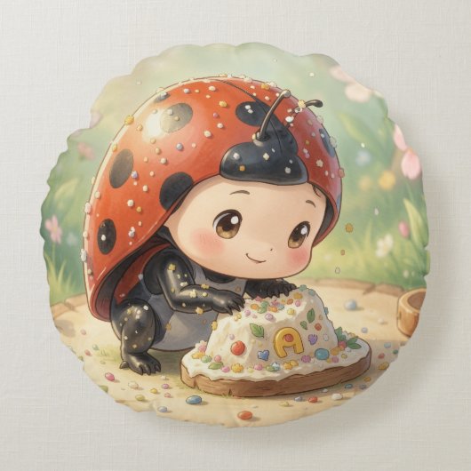The Ladybug and the Hidden Nectar Kingdom ラウンドクッション (正面)