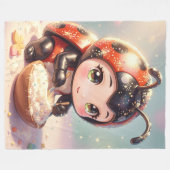 The Ladybug and the Hidden Nectar Kingdom.1 フリースブランケット (正面(横))