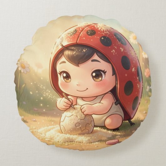 The Ladybug and the Hidden Nectar Kingdom.8 ラウンドクッション (正面)