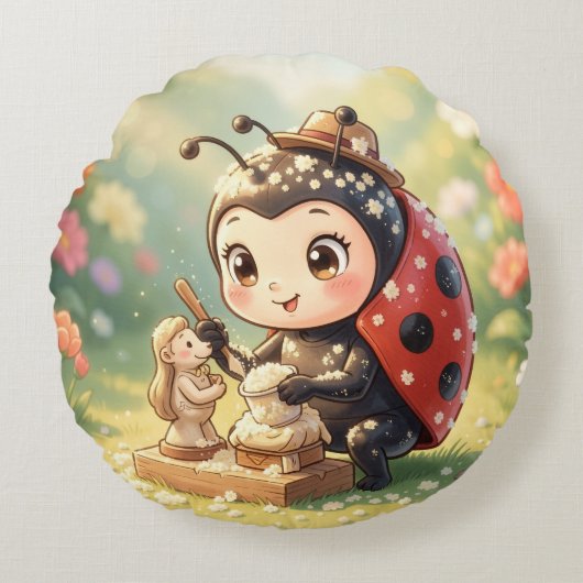 The Ladybug and the Hidden Nectar Kingdom.9 ラウンドクッション (正面)