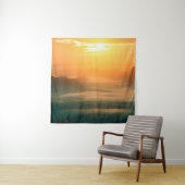 The landscape photo,  beautiful sea fog in morning タペストリー (インサイチュ)