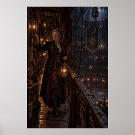 The Lantern Keeper | Gothic Circus Fine Art Poster ポスター