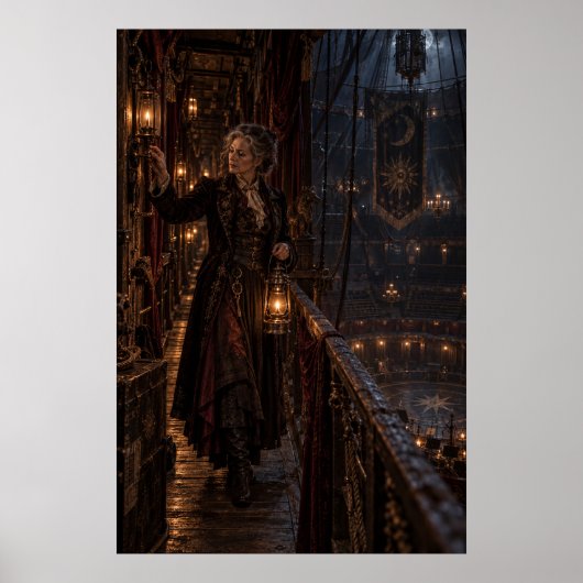 The Lantern Keeper | Gothic Circus Fine Art Poster ポスター (正面)