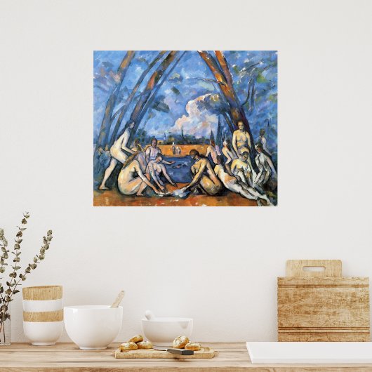 The Large Bathers by Paul Cezanne ポスター (キッチン)