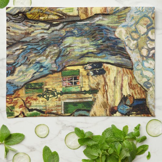 The Large Plane Trees By Vincent Van Gogh キッチンタオル (折り畳み)