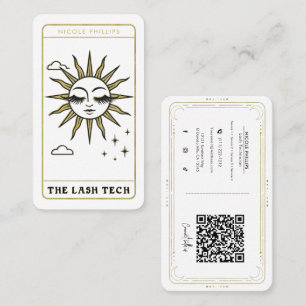 The Lash Techドラマチックな太陽タロットソーシャルメディアQR 名刺