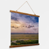 The Last Light at the Tetons 吊り下げ型タペストリー (傾斜あり)