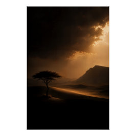 The Last Light Desert Landscape Poster ポスター