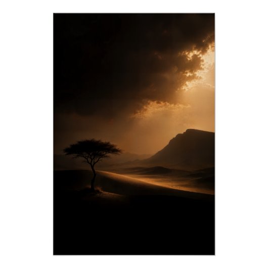 The Last Light Desert Landscape Poster ポスター (正面)