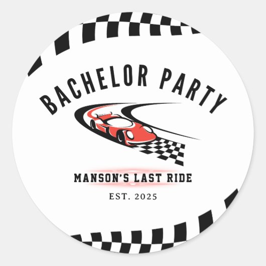 The Last Ride Bachelor Party Groom Trucker ラウンドシール (正面)