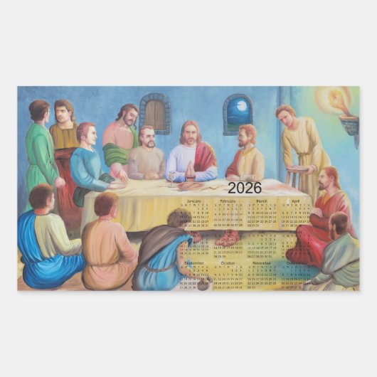 The Last Supper 2026 Calendar 長方形シール (正面)