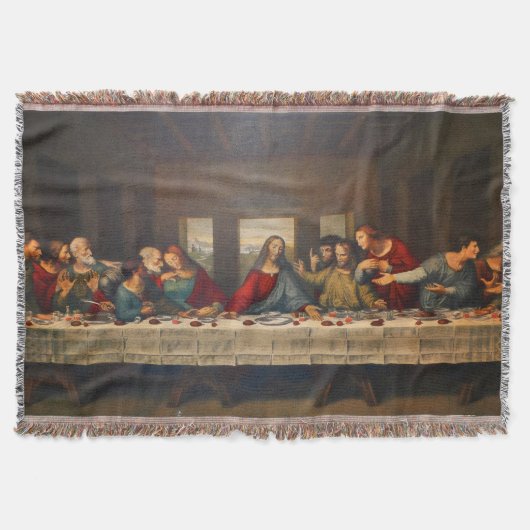 The Last Supper by Leonardo da Vinci スローブランケット (正面)