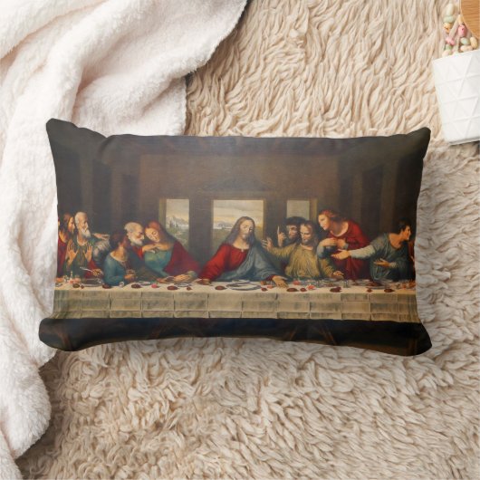 The Last Supper by Leonardo da Vinci ランバークッション (ブランケット)