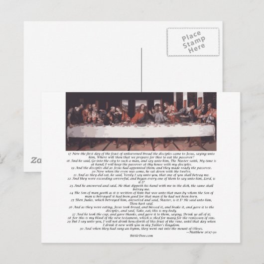 The Last Supper - Matthew 26:17-30 ポストカード (正面/裏面)