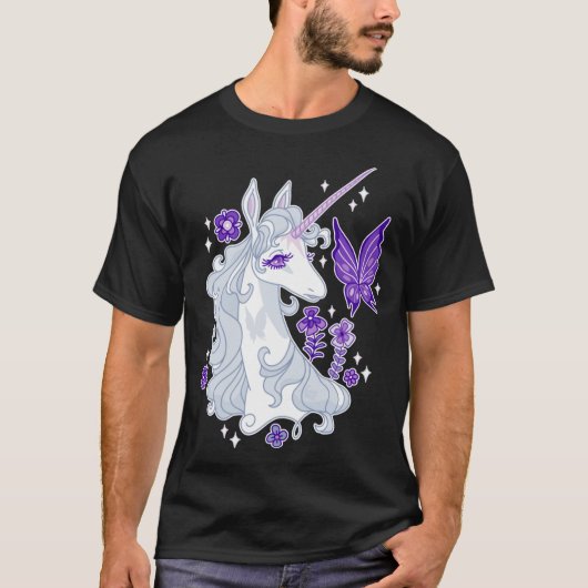 The Last Unicorn Portrait Butterfly Whispers Tシャツ (正面)
