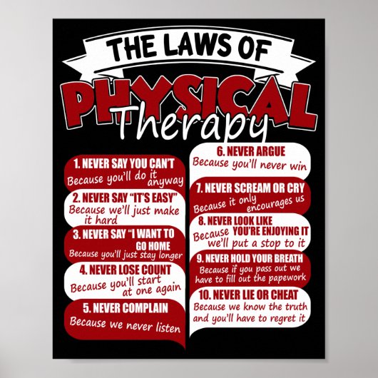 The Laws Of Physical Therapy Awesome Therapist ポスター (正面)