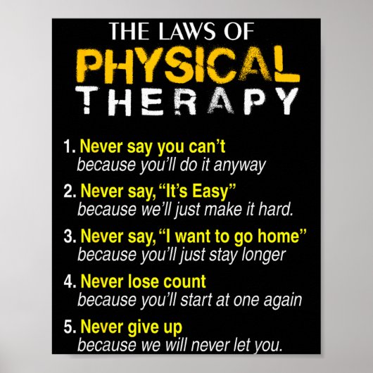 The Laws Of Physical Therapy Motivational Goals Pt ポスター (正面)