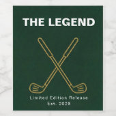 THE LEGEND グリーン&ゴールド ゴルフ ワインラベル (シングルラベル)