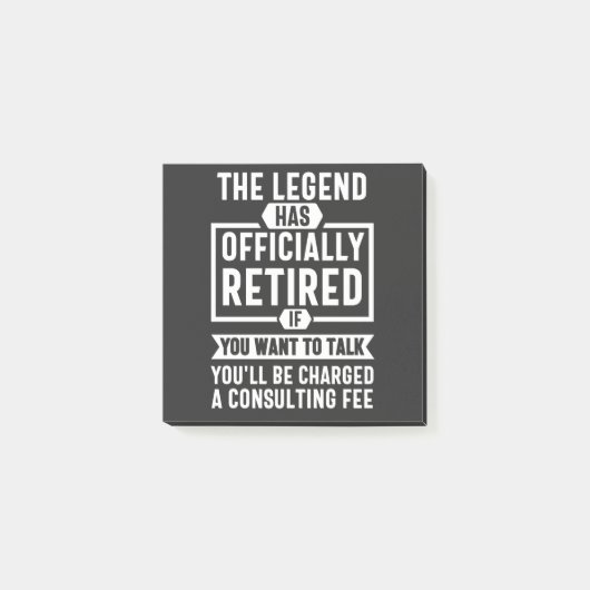 the legend Has Officially Retired ポストイット (正面)