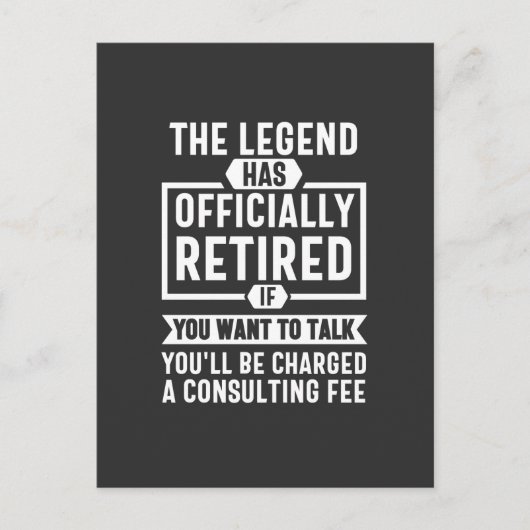 the legend Has Officially Retired ポストカード (正面)