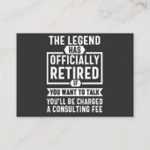 the legend Has Officially Retired 名刺 (正面)