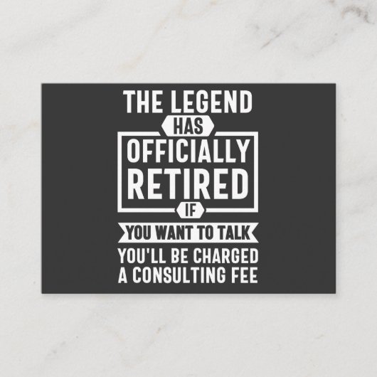 the legend Has Officially Retired 名刺 (正面)