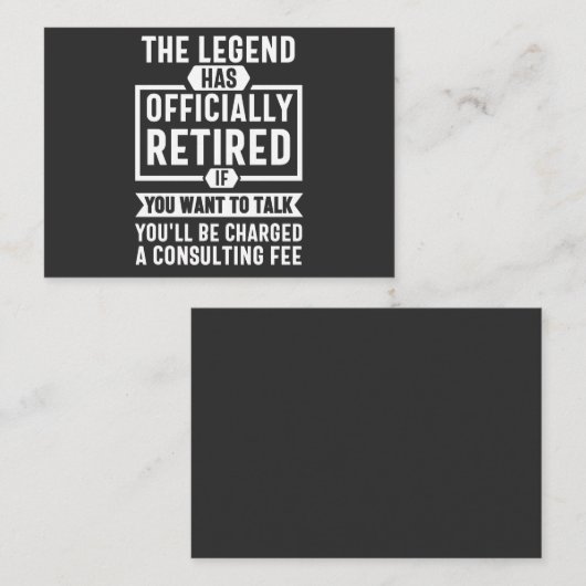 the legend Has Officially Retired 名刺 (正面/裏面)