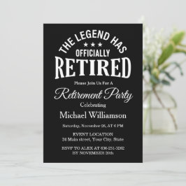 The Legend has officially retired Retirement party 招待状