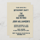 The Legend Has Retired funny retirement 招待状 (正面/裏面)