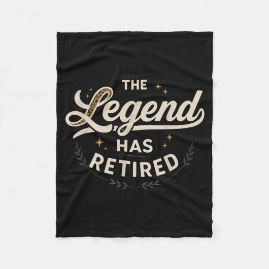 The Legend Has Retired Vintage Script フリースブランケット (正面)
