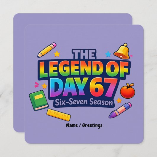 The Legend of Day 67 Rainbow School Celebration 招待状 (正面/裏面)