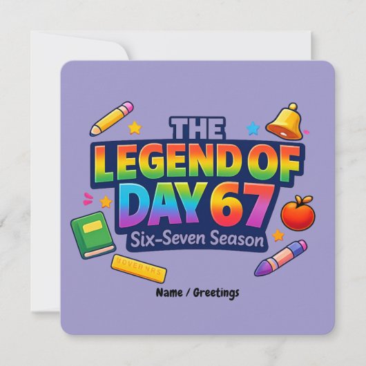 The Legend of Day 67 Rainbow School Celebration 招待状 (正面)