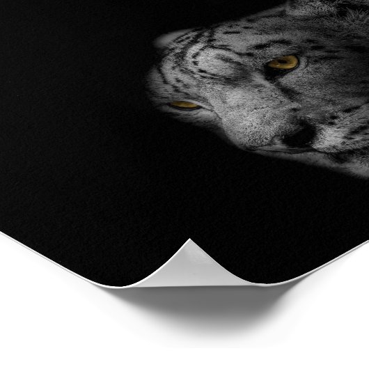 The Leopard, modern black and white photograph ポスター (角)