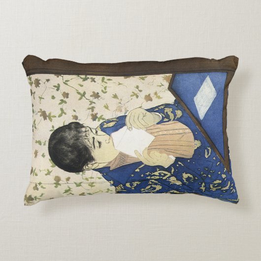 The Letter by Mary Cassatt,ヴィンテージ印象主義 アクセントクッション (正面)