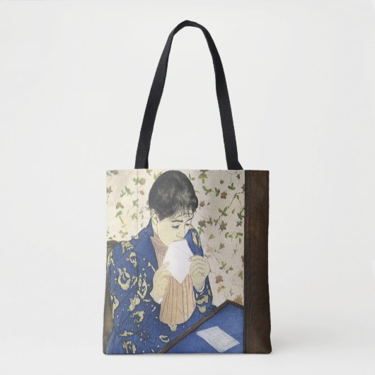 The Letter by Mary Cassatt,ヴィンテージ印象主義 トートバッグ (正面)