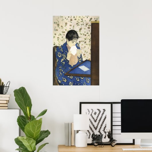 The Letter by Mary Cassatt,ヴィンテージ印象主義 ポスター (ホームオフィス)