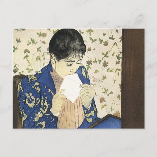 The Letter by Mary Cassatt,ヴィンテージ印象主義 ポストカード (正面)