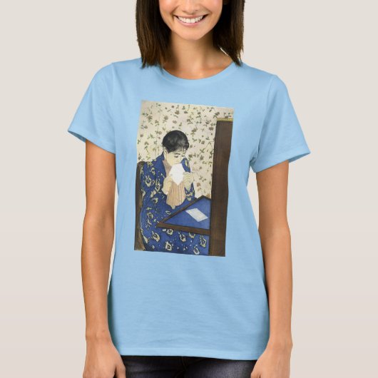 The Letter by Mary Cassatt,ヴィンテージ印象主義 Tシャツ (正面)
