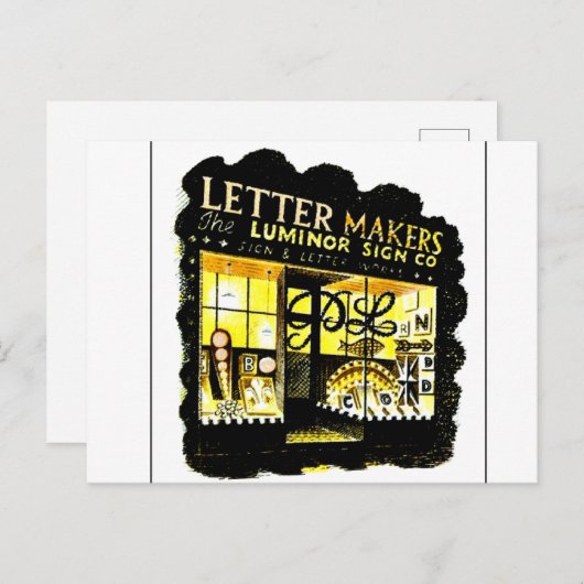 The Letter Makers、Eric Ravilious art ポストカード (正面/裏面)